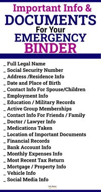 Organizing paperwork at home checklist-important documents checklist for in case of emergency binder planner or file organization system. Documents and paper organization for emergency preparedness, end of life planning notebook, what to do in case of death binder, funeral planning info for family.