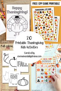 Keep kids entertained during school break with a dozen printable Thanksgiving kids activities that are perfect for road trips, waiting for dinner, or just for fun.