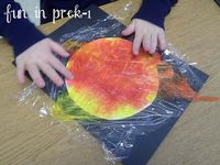 Fun in PreK-1: There's No Place Like Space: Outer Space Adventures. painting the sun