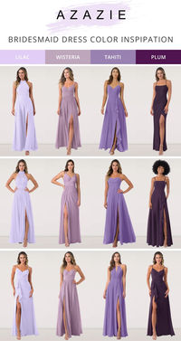 Explore purple shades for your coming wedding on Azazie. find the one that perfectly matches your wedding. Come and visit azazie.com for 80+ colors & 500+ styles in sizes 0-30.