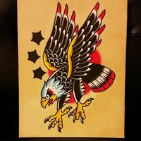 Traditional eagle and stars painting