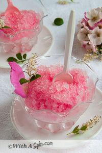 #Rhubarb & #Rosewater #granita.  Photography by Lail | With A Spin