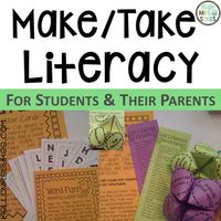 Involve your upper elementary students and their parents with fun and simple projects they can use at home at your next Open House, Curriculum Evening, or Literacy Night! A Make-and-Take night gives them an immediate tool they can use at home to support essential literacy skills. Perfect for a diverse class in upper elementary, as it can be tailored to suit your school. In this packet, I walk you through the planning of a literacy event at your school, whether you are inviting just your class, o