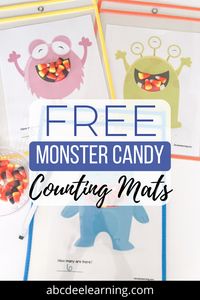 Nothing's better than FREE! Grab these cute monster printables on my site! Place some candy corn inside the monster's mouths and count how many are inside. Have your little one write how many on the line. Work on writing skills, counting, and number recognition skills with this festive Halloween printable.