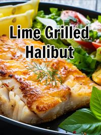 Lime Herb Grilled halibut is a delicious mild fish that takes on the zing of the citrus marinade that includes a spicy component. This is a quick and easy way to prepare grilled fish with a minimum of effort and lots of flavor! Easy ingredient such as seasoned salt, coarsely ground pepper and a good brand hot sauce makes the recipe a breeze to prepare. #grilledhalibut, #citrusmarinade