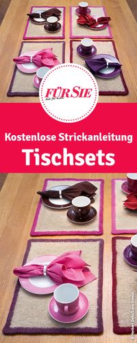 kostenlose Strickanleitung Tischsets selber stricken - kostenloses Strickmuster für Anfänger