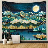 PRICES MAY VARY. Material: long-lasting use polyester fabric. Dimension: 59''length × 51''width, 80''length × 60''width, two phenomenonal tapestry sizes. Decorative Wall Art: The abstract mountain tapestry is designed for room decor, whether the forest tapestry is used as a bedroom tapestry or a living room tapestry, it can make you feel comfortable and enhance your room aesthetics. Your guests will praise your choice. High Quality Mountain Wall Art: The teal mountain tapestry has clear prints, rich colors, soft material, and does not fade. Multipurpose: This mountain tapestry's wall hangings can be used as wall decor, bed cover, table cloth, camp view, beach mat, yoga blanket, sofa cover and so on. Easy to Hang & Care: You can hang this tapistry though push pins or frame it, then you have