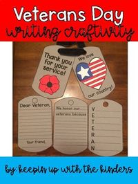 Veterans Day Dog Tag Writing CraftivityWhat is included:Thank you for your service dog tagWe love our country dog tagWe honor our veteran dog tagDear Veteran, dog tag Veteran Acrostic Poem dog tag Craft pieces to make flag heartCraft pieces to make poppy I hope you love this product as much as I do! Once you have purchased this resource don't forget to come back and leave feedback to help you gain some TpT credits! If you want to keep up to date with my sales, new resources, freebies and so much