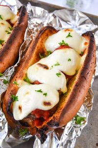 Meatball Sub Sandwiches are an easy classic everyone will love! Starring homemade meatballs on garlic buttered hoagie rolls with marinara and melty mozzarella. Easy to serve one or a crowd with air fryer and oven instructions! #meatballsub #dinnerideas ProjectMealPlan.com