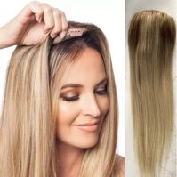 Toupee / topper ombre blonde straight European Hair Topper Mono lace