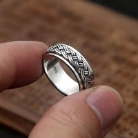 Men's Sterling Silver Braided Spinner Ring