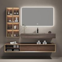 Amazon.com: ZGNBSD Bathroom Vanity with Sink - Modern Bathroom Vanity Includes Smart LED Defog Mirror and Induction Lighting Cabinet, Trendy Solid Wood Bathroom Vanity (Wood Color, 32'') : Tools & Home Improvement