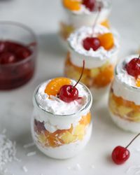 ambrosia whipped yogurt fruit parfaits I howsweeteats.com