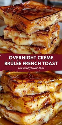 Wake up to the dreamiest breakfast with this Overnight Crème Brûlée French Toast! With its creamy custard base and caramelized top, this French toast is beyond decadent yet super easy to make. Just prep, chill overnight, and pop it in the oven for a breakfast that feels like a treat straight from a café. Your family will be begging for seconds!