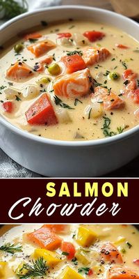 Indulge in the rich flavors of this Salmon Chowder that’s perfect for any season! 🌊✨ This creamy and hearty soup combines tender chunks of salmon with fresh vegetables, creating a satisfying meal that’s both nutritious and delicious. Excited to try this recipe? Click the link for the full instructions and make your kitchen smell amazing! Don’t forget to save this pin for your next cozy night in! 💾💕 #SalmonChowder #ComfortFood #EasyRecipes #SeafoodLovers #HomeCooking #RecipeOfTheDay