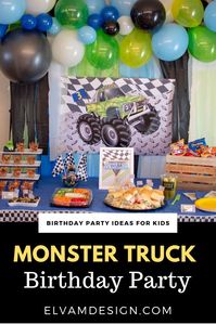 Rev up your engines and crash on over for a Monster Truck “Monster Jam” Birthday Bash from Elva M Design Studio. Sharing party ideas and inspiration to throw a crushing good time. Click for all the details over on elvamdesign.com #monstertruck #monsterjam #monstertruckbirthday #kidspartyideas