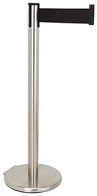 These Retractable Belt Stanchions Feature A Brushed Silver Finish for a Sleek Look