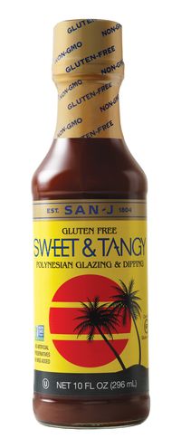 A blend of honey, fruit juice, gluten-free Tamari Soy Sauce and spices gives our Sweet & Tangy Sauce a delicious Polynesian flair. Pair this sauce with spring rolls and chicken strips or stir-fry with tofu, chicken or shrimp and serve over rice. Certified gluten-free by the Gluten-Free Certification Organization and now verified Non-GMO by the Non-GMO Project (look for a Non-GMO Project seal on the label)! #AsianSauce #PolynesianRecipes #PolynesianSauce