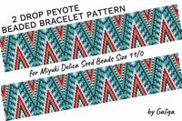 2 drop peyote beade bracelet pattern turquoise ethnic style