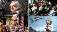 Thunderbirds characters (clockwise from top left) Parker, Scott, John and Gordon Tracy, Lady Penelope and The Hood