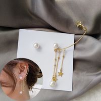 Fashion Earrings-Trend New Animal Birds Tassel Women Earrings Clip Ear Cuff Silver Color Stars No Pierced Ear Hook Long Chain Earing JewelryModel Number:1005003648650475