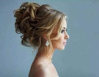 I love the texture to this! High updo, would the love veil to sit in the middle! Loving the curly bun look.