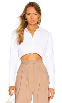 ALL THE WAYS Mia Crop Sweatshirt in White from Revolve.com