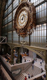 Le Grande Horloge,  Le Musée d'Orsay - Entrée - Grande Horloge   (The Grand Clock at The Musee d'Orsay Museum, Paris, France).  This museum is housed in a grand railway station built in 1900.