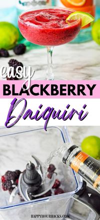 These frozen blackberry daiquiris are a delicious rum cocktail that's perfect for parties and hot summer days. This blackberry cocktail is smooth, and so easy to make.