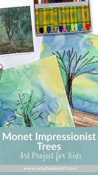 This Monet Art Project for Kids is inspiring and fun. We use simple materials to learn how to draw beautiful Impressionist trees!