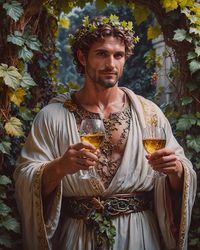 Dionysus is the Greek god of wine, revelry, fertility, and theater. He represents both the joy and chaos that come from indulgence and is often associated with ecstasy, transformation, and festivity. As a son of Zeus, Dionysus is also linked to nature and the cycle of life and death. #dionysus #greekmythology #greekhistory #greekgods #aigeneratedart #aiartists #aiart