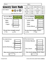 Grocery Store Money Math by Learning with Mrs Lane | TPT