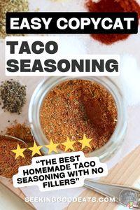 This homemade healthy taco seasoning mix recipe is a delicious, inexpensive, and healthy substitution for the packets that you buy in the store! Make this healthy taco seasoning recipe for your next Mexican recipe adventure. This is a low carb, sugar free, gluten-free, keto taco seasoning recipe.