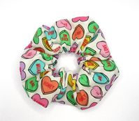 Love Heart Sweets Print Scrunchie