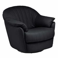 Natuzzi Top Grain Leather Swivel Rocking Chair