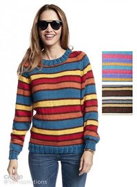 Ravelry: Adult Crew Neck Striped Pullover pattern by Yarnspirations Design Studio