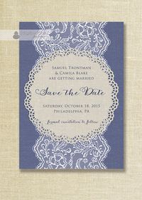 {Camila} Lace & Linen Save The Date Card Invitation by digibuddhaPaperie, $20.00 https://www.etsy.com/listing/174354243/lace-linen-save-the-date-card-invitation