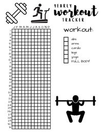 This yearly workout tracker is perfect for any planner.