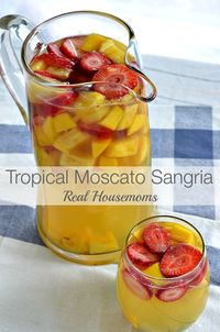 Tropical Moscato Sangria. Perfect for sipping on the back porch of the new home. <3