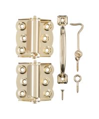 Ace wood screen door hardware set is designed for individuals who purchased a screen door and need all basic installation hardware. Need some added security. Use the hook and eye to lock unwanted guests out.