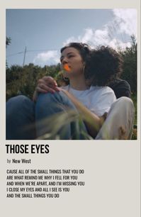 minimal polaroid song poster for those eyes by new west