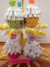 Cupcake with Stand 3d origami baby shower by OrigamiPhiLong