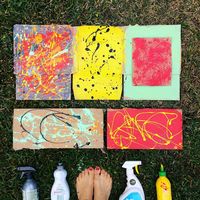 RECYCLED SPRAY AND SQUEEZE ART PAINTING