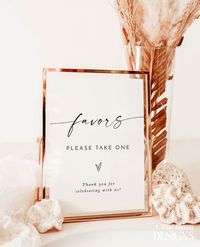 Minimalist Favors Sign, Modern Wedding Favors Sign Template, Wedding Favors Sign, Boho Bridal Shower Favors Sign, Editable Template, M9 - Etsy