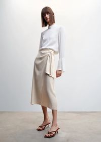 Knot midi skirt - Women | Mango USA