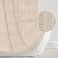 PRICES MAY VARY. 🚿【BOHO SHOWER CURTAIN】- The 72 inches striped shower curtain have 12 stainless metal button holes and 12 free plastic hooks to guarantee no rust. 🚿【NEUTRAL SHOWER CURTAINS FOR BATHROOM】- The modern boho shower curtain features striped textured, this design is a perfect minimalist bathroom accessory. The unique fabric will instantly elevate and add a touch of chic and fashion to your bathroom. 🚿【TEXTURED SHOWER CURTAIN】- Jacquard Cloth Shower Curtain. Whether you are redecorat