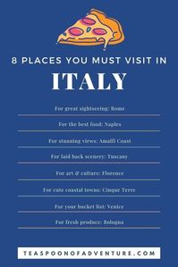 From the Colosseum in Rome, to vineyards in Tuscany and from the canals of Venice to the Amalfi Coast, Italy has a lot to offer. But how do you narrow it all down? How do you figure out where to go in Italy? #italy #travel #europe #traveltips #rome #venice #cinqueterre #amalficoast #naples #italyitinerary