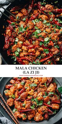 Sichuan La Zi Ji features crispy chicken smothered in chili peppers, Sichuan peppercorns, and tons of aromatics to create an electrifyingly hot numbing sensation that’s so addictive. Take the challenge if you can handle the heat! {Gluten-Free Adaptable}