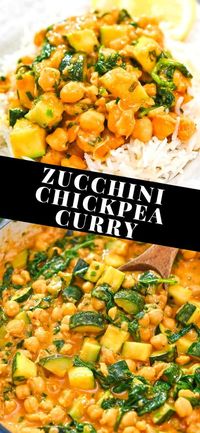 This Easy Zucchini Chickpea Curry is a deliciously simple vegan dish. Your whole family will love this flavorful and versatile one-pot meal. FOLLOW Cooktoria for more deliciousness! #chickpea #zucchini #vegan #plantbased #dinner #cooktoria