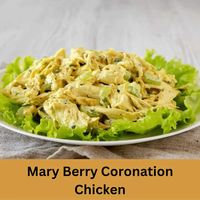 Mary Berry Coronation Chicken is a delicious and easy recipe for a cold chicken salad that is mixed with a creamy yellow sauce made from mayonnaise, curry powder, mango chutney, cinnamon, and sultanas. It is based on the original dish that was created for the coronation of Queen Elizabeth II in 1953, and it has a mild and sweet flavor with a hint of spice.